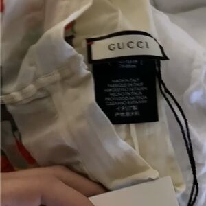 Gucci Strawberry Print Tights in Cream and Red